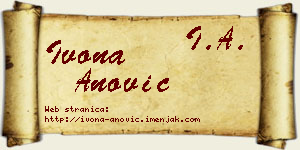 Ivona Anović vizit kartica